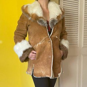 Genuine Shearling and Fox Car Coat